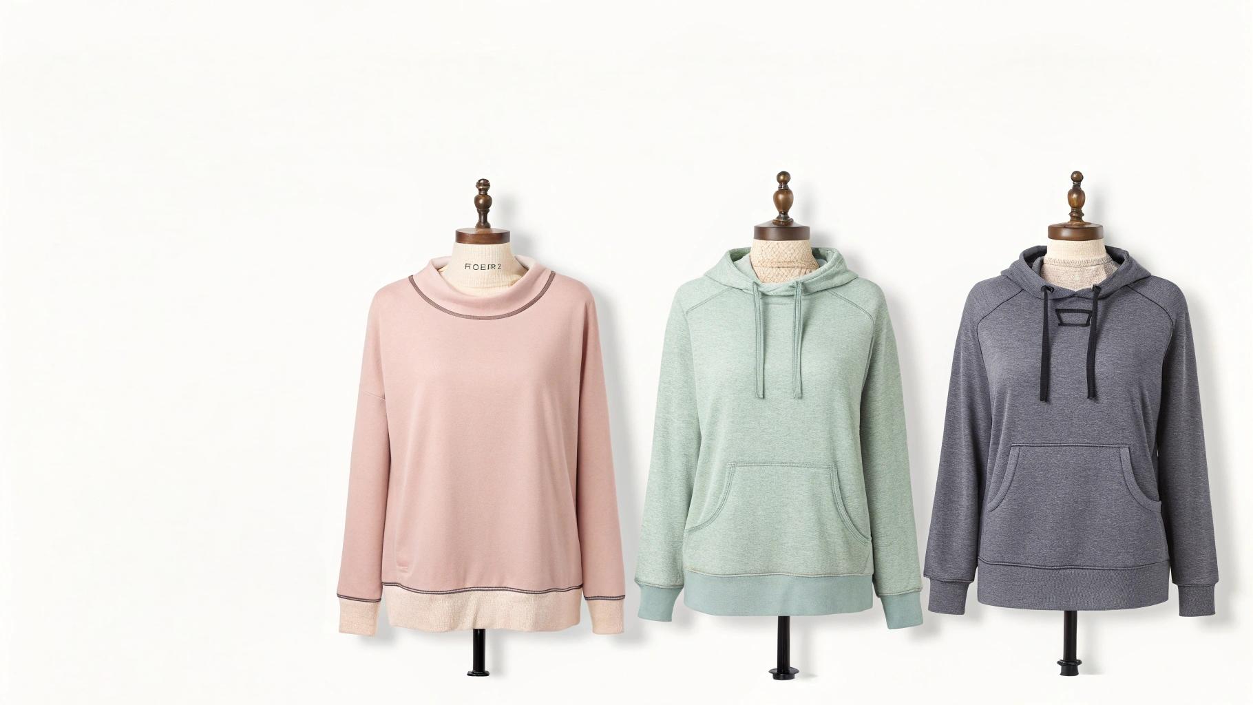 A display of women's graphic sweatshirts highlighting their comfort features, such as soft cotton, fleece, or cotton blends that are breathable and perfect for all-day wear. The image showcases various fits, from oversized for extra comfort to slim-fit designs that allow for flexibility and freedom of movement. It also emphasizes the breathability and moisture-wicking properties of high-quality graphic sweatshirts, ensuring comfort during extended wear